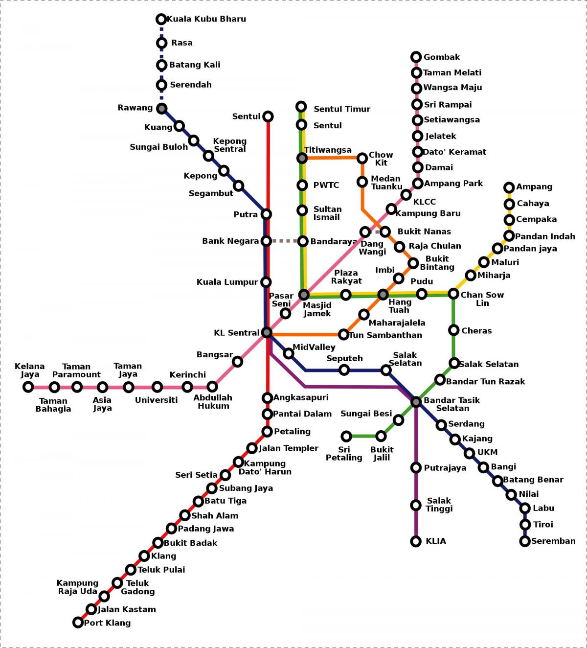 maleziji mapa metroa