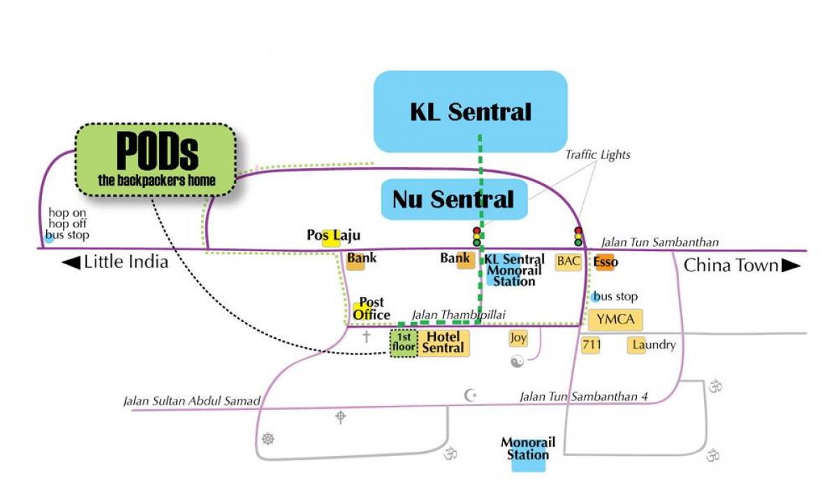 kuala lumpuru autobuskoj stanici mapu