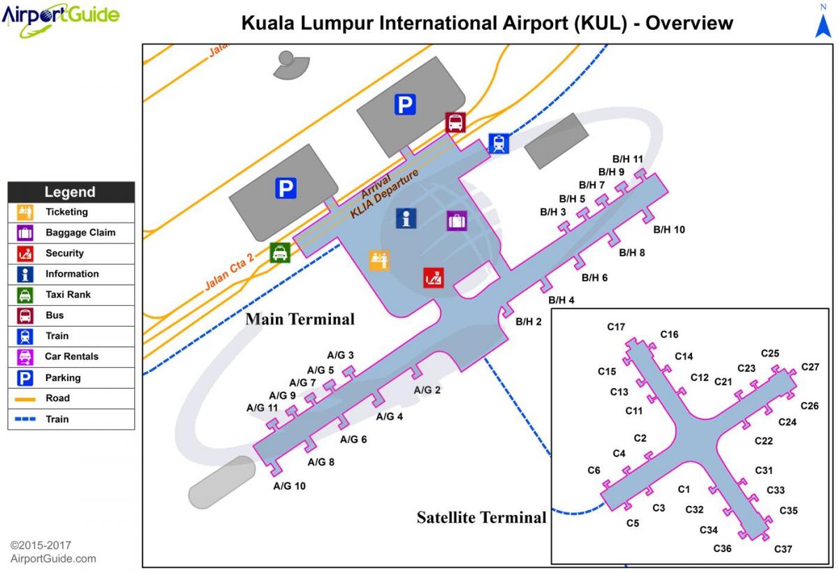 kuala lumpuru terminal međunarodnog aerodroma mapu