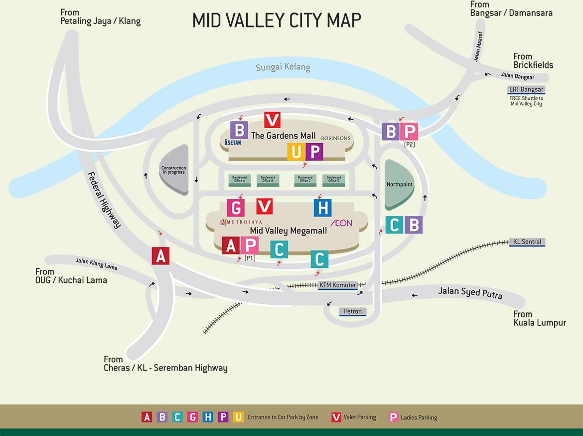 Mapa mid dolini tržnom centru