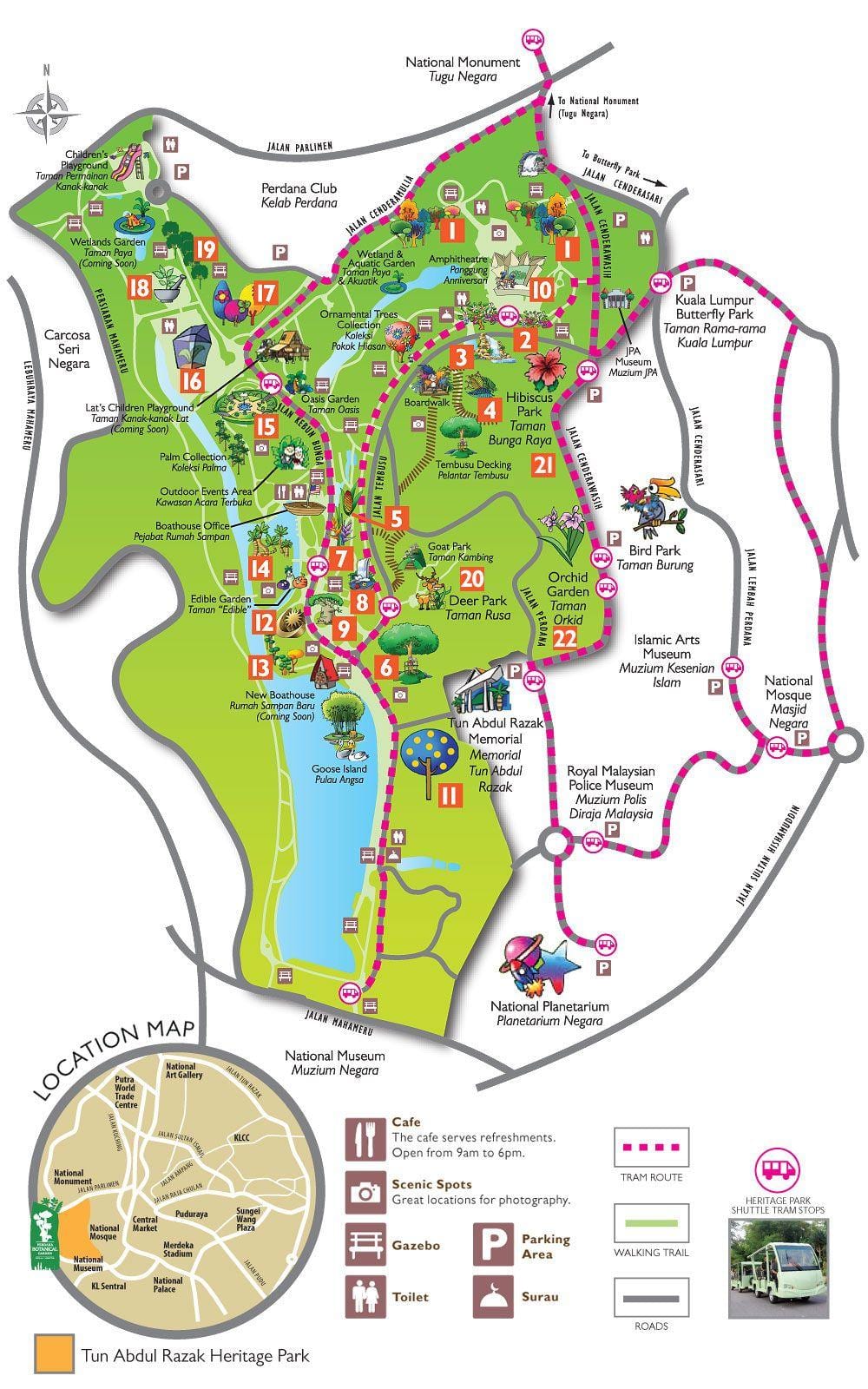 Mapa perdana botanička bašta